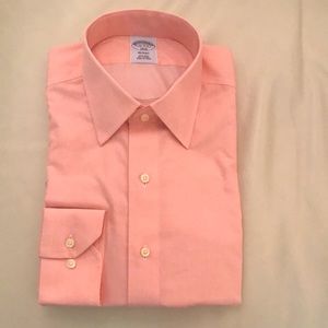 Brooks Brothers 16 34-35  pink with fine pinstripe shirt. New